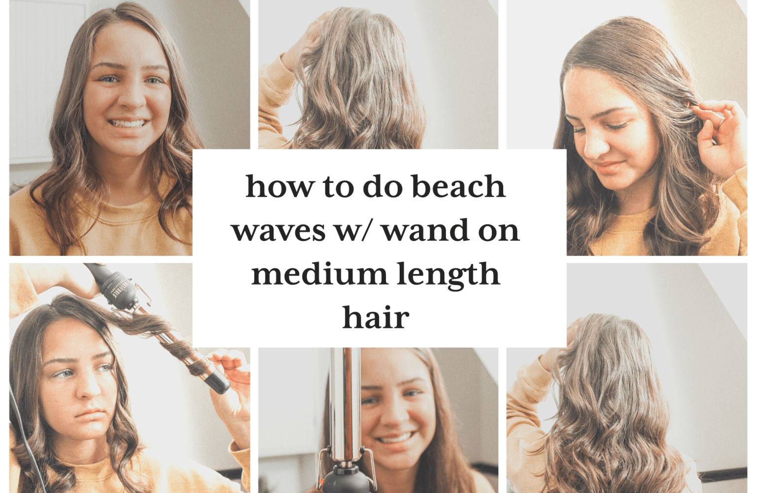 How To Do Beach Waves W/ Wand | Medium-Length Hair – the striped plaid